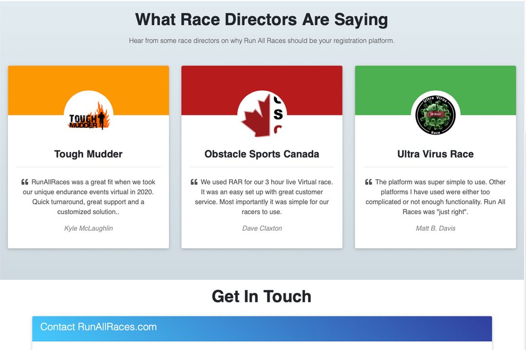 RunAllRaces race listing