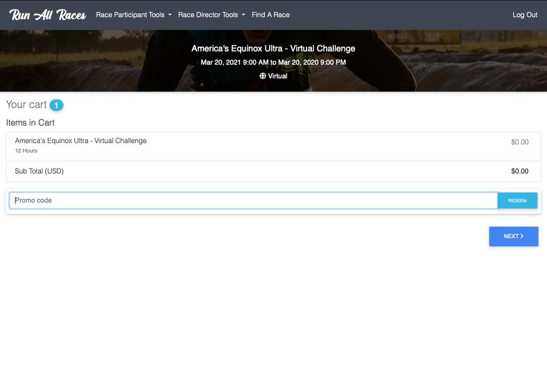 RunAllRaces registration flow